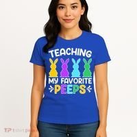 Cute Teaching My Favorite Peeps Happy Easter Day Teacher Women's T-Shirt thumb 4