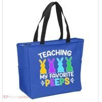 Cute Teaching My Favorite Peeps Happy Easter Day Teacher Tote Bag thumb 2