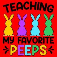 Cute Teaching My Favorite Peeps Happy Easter Day Teacher Santa Hat thumb 1