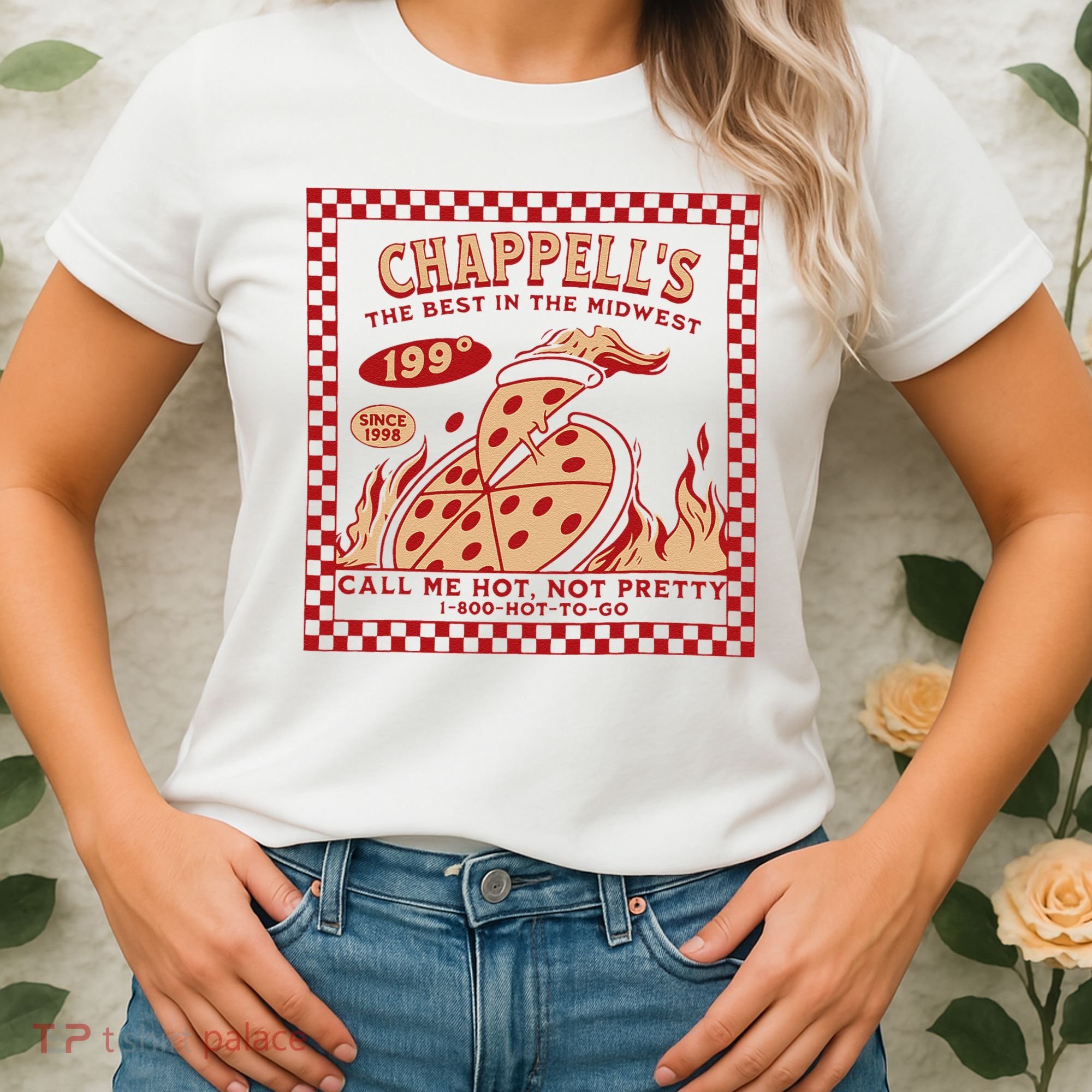 Chappell The Midwest Call Me Hot Retro Pizza Hot To Go Gift Women's T-Shirt