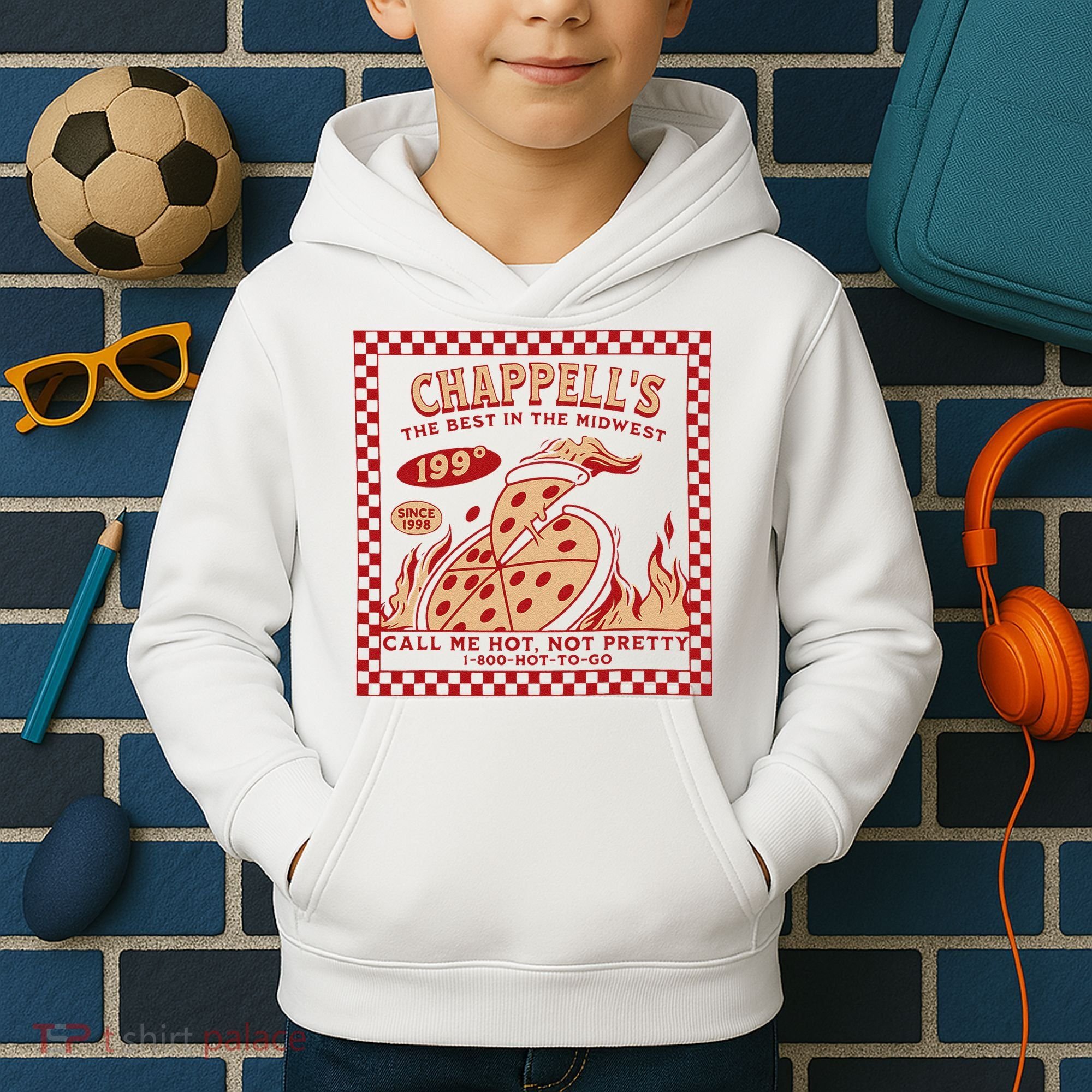 Chappell The Midwest Call Me Hot Retro Pizza Hot To Go Gift Kids Hoodie