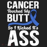 Cancer Touched My Butt So I Kicked It's Ass Colon Cancer Hat thumb 2