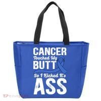 Cancer Touched My Butt So I Kicked It's Ass Colon Cancer Tote Bag thumb 0