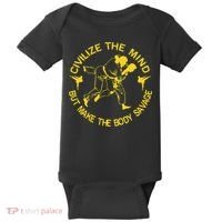 Civilize The Mind But Make The Body Savage MMA BJJ Jiu Jitsu Baby Bodysuit thumb 0