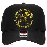 Civilize The Mind But Make The Body Savage MMA BJJ Jiu Jitsu Hat thumb 0