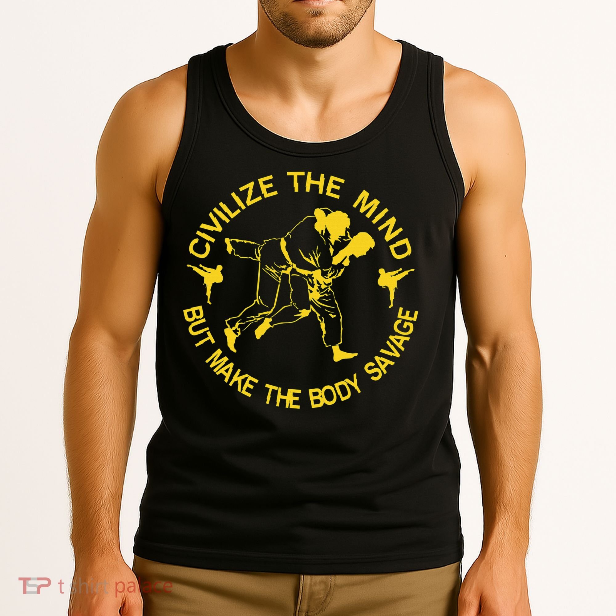Civilize The Mind But Make The Body Savage MMA BJJ Jiu Jitsu Tank Top