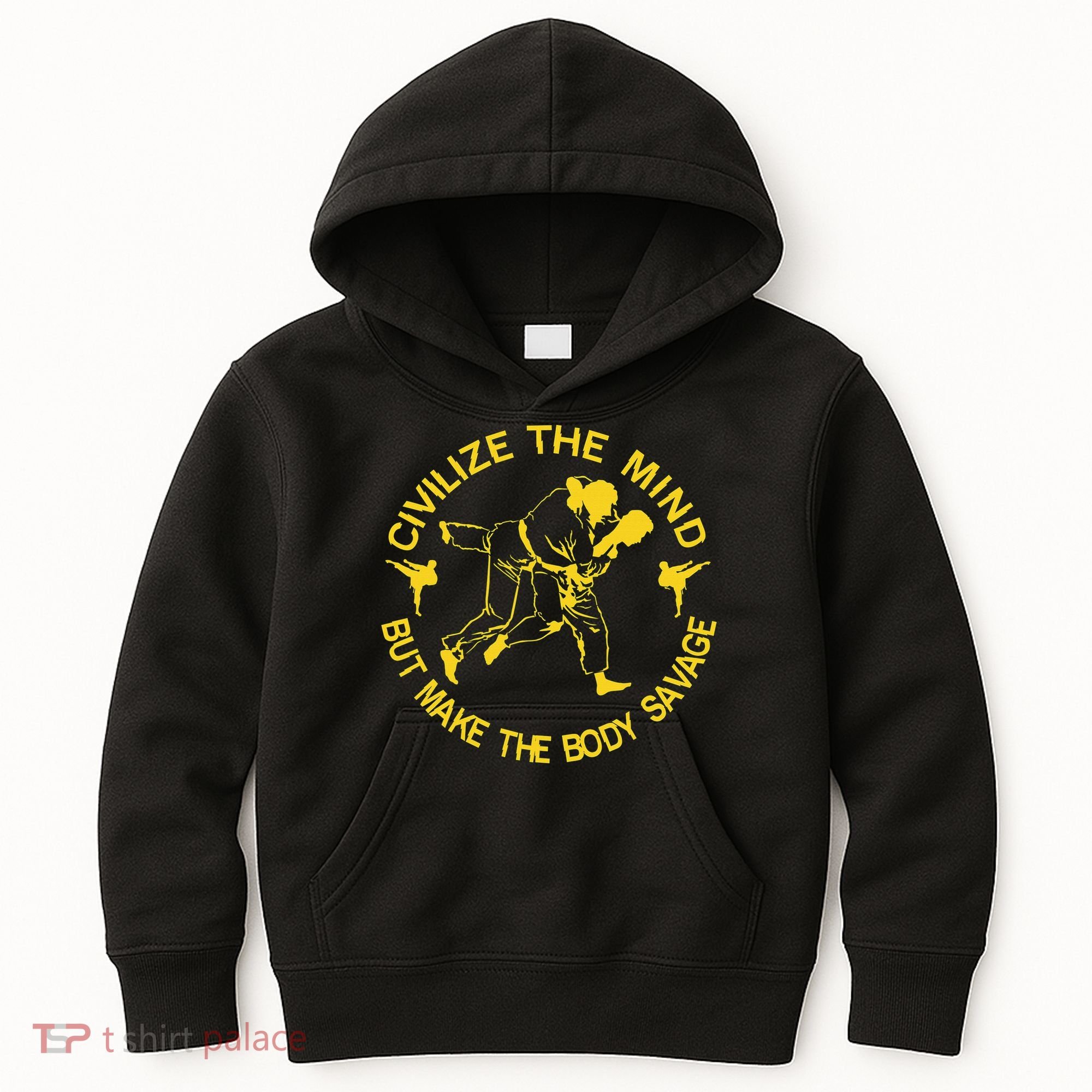 Civilize The Mind But Make The Body Savage MMA BJJ Jiu Jitsu Kids Hoodie
