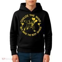 Civilize The Mind But Make The Body Savage MMA BJJ Jiu Jitsu Kids Hoodie thumb 4