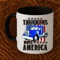 Cool Truckers Move America Semi Truck Distressed Flag Coffee Mug thumb 2