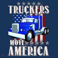 Cool Truckers Move America Semi Truck Distressed Flag Women's Hoodie thumb 2