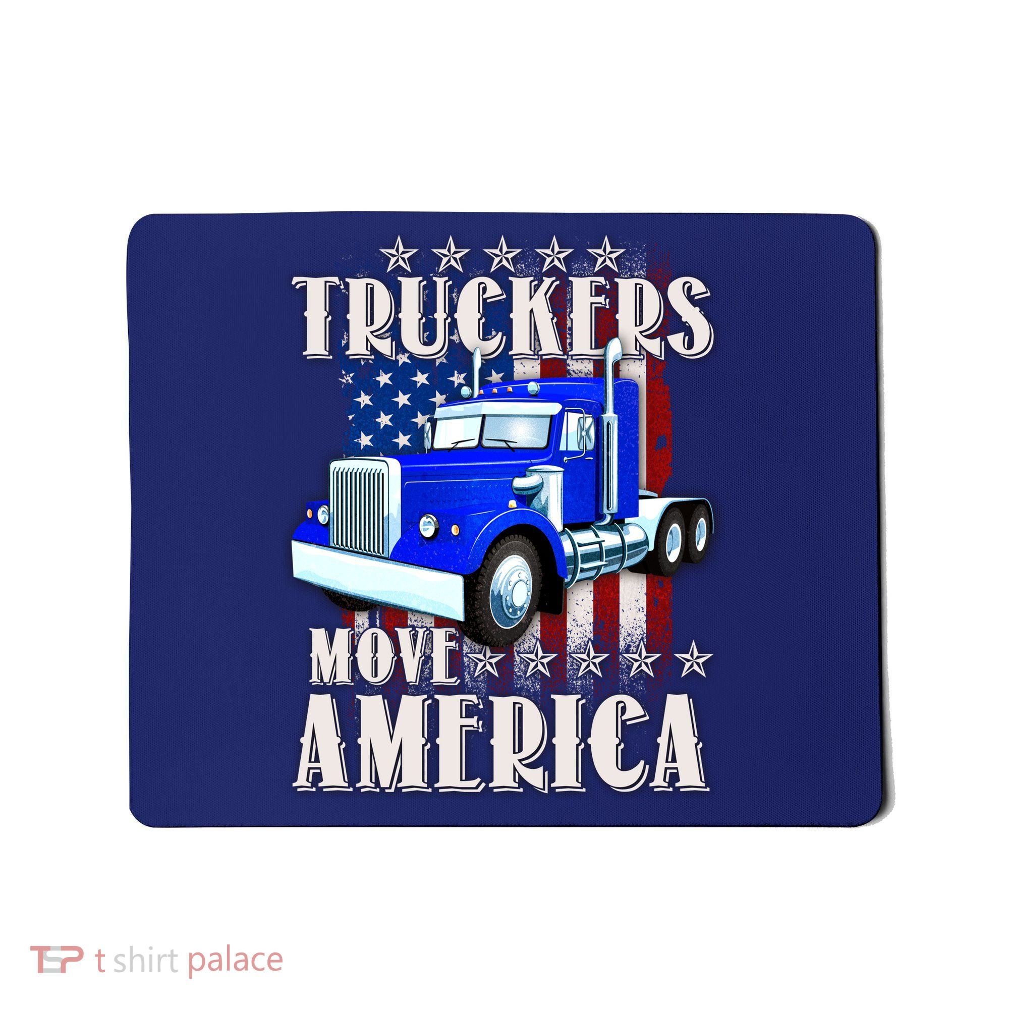 Cool Truckers Move America Semi Truck Distressed Flag Mousepad