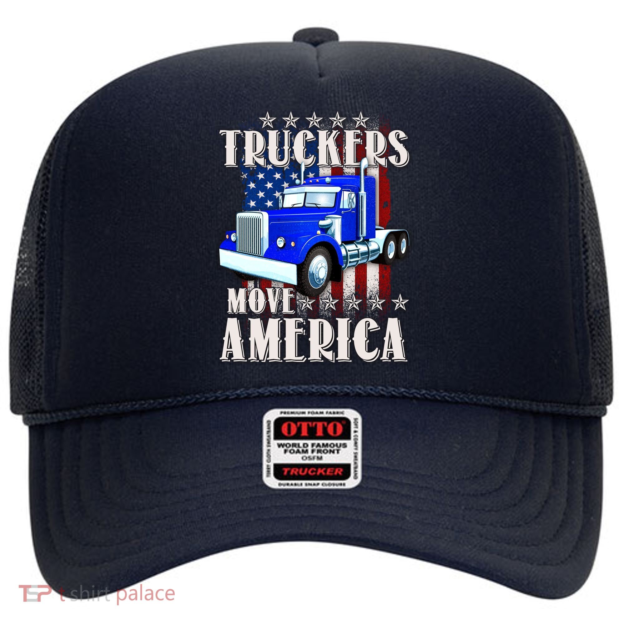 Cool Truckers Move America Semi Truck Distressed Flag Hat
