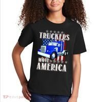 Cool Truckers Move America Semi Truck Distressed Flag Kids T-Shirt thumb 2