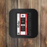 Cassette Tape Music Mix Audio 90s Party 80s Outfit Cassette Coaster thumb 0