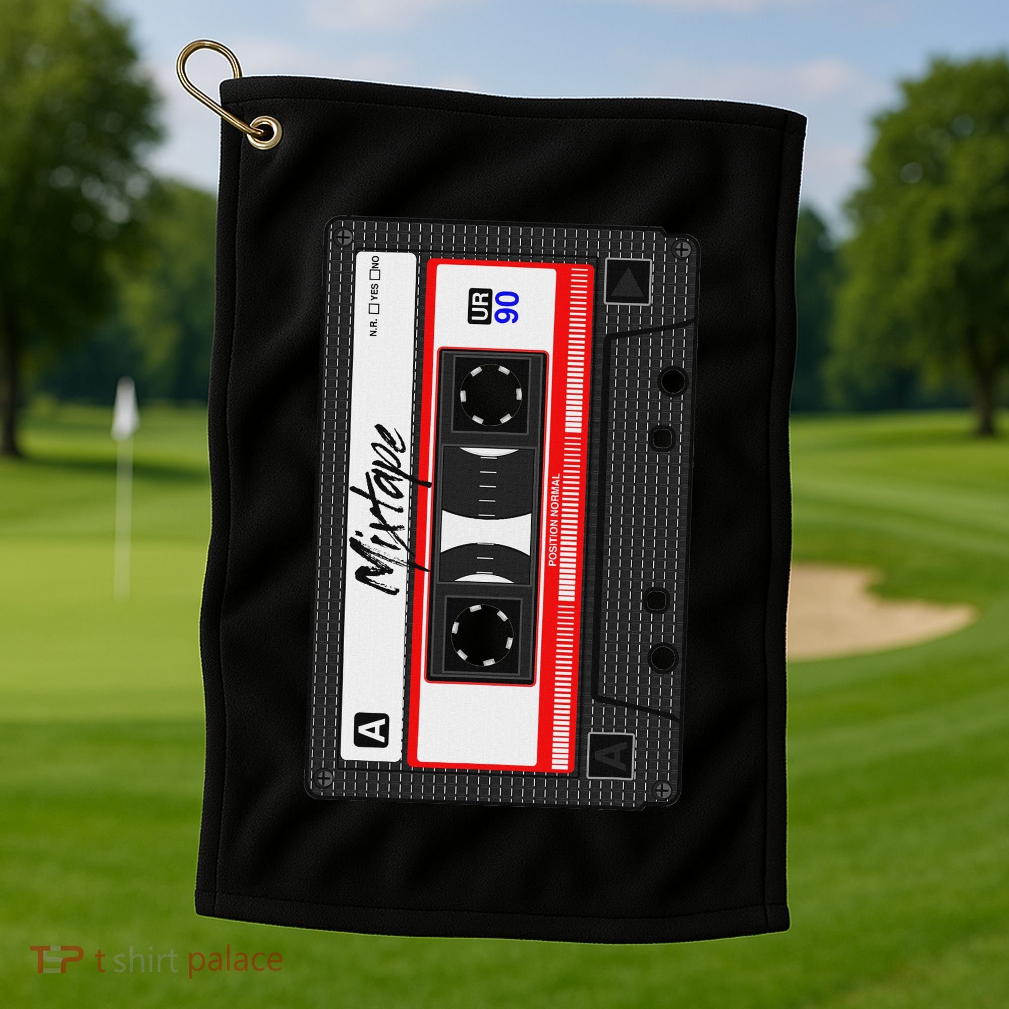Cassette Tape Music Mix Audio 90s Party 80s Outfit Cassette Golf Towel
