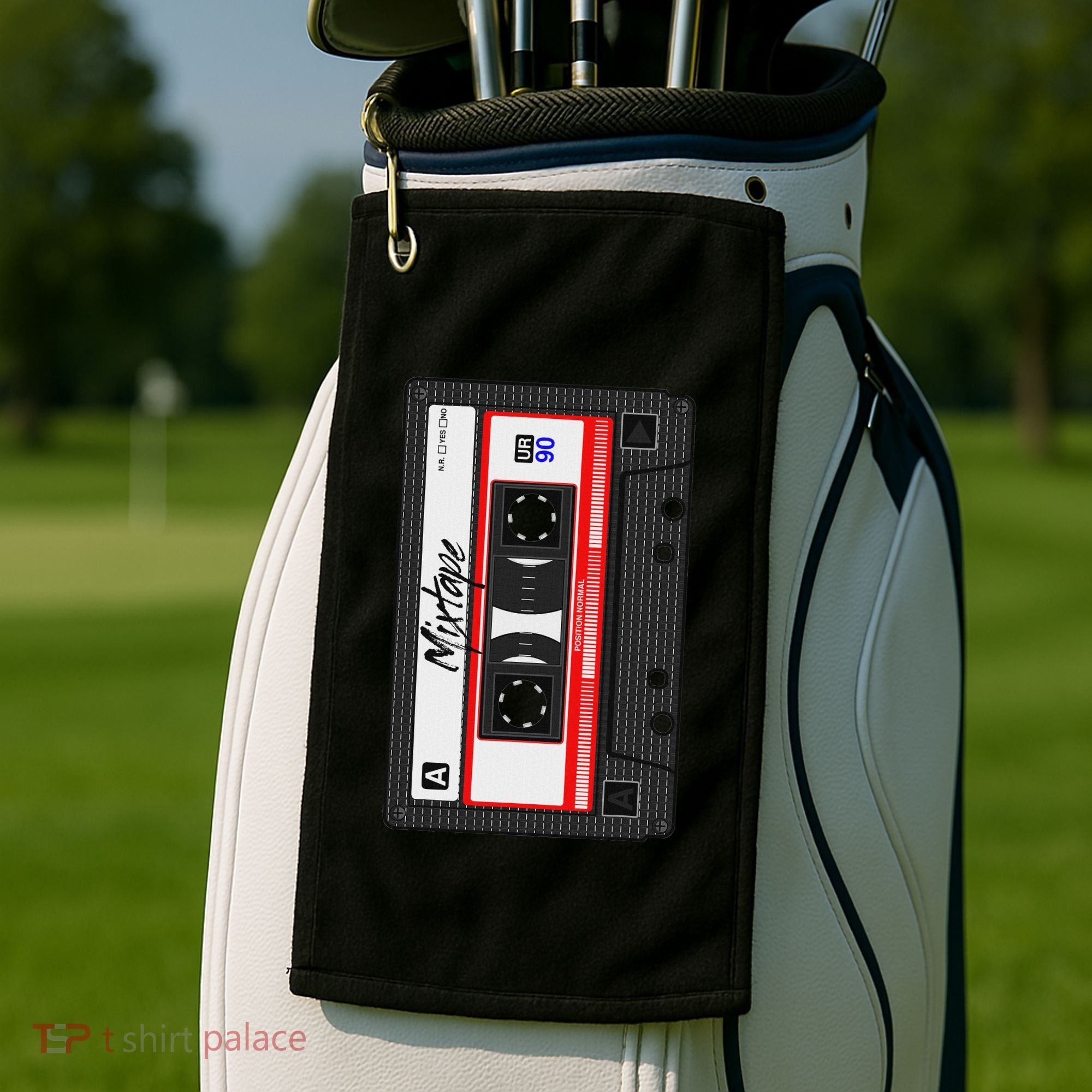 Cassette Tape Music Mix Audio 90s Party 80s Outfit Cassette Golf Towel
