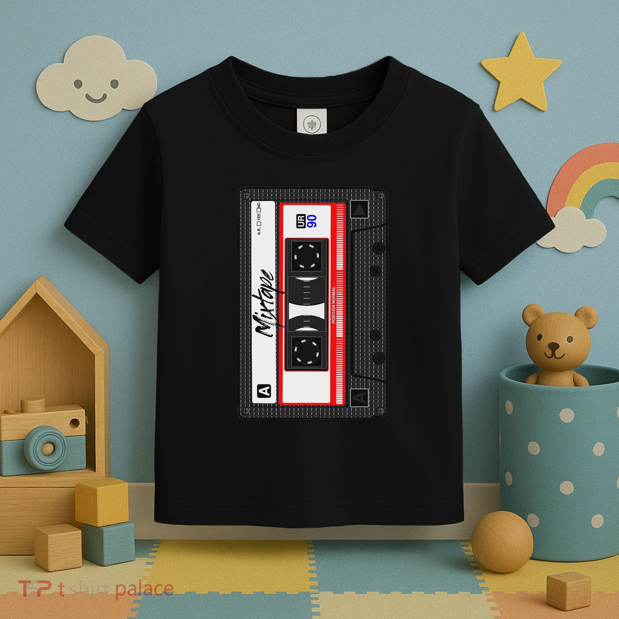 Cassette Tape Music Mix Audio 90s Party 80s Outfit Cassette Toddler T-Shirt