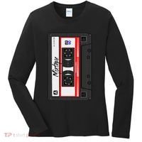 Cassette Tape Music Mix Audio 90s Party 80s Outfit Cassette Women's Long Sleeve Shirt thumb 0