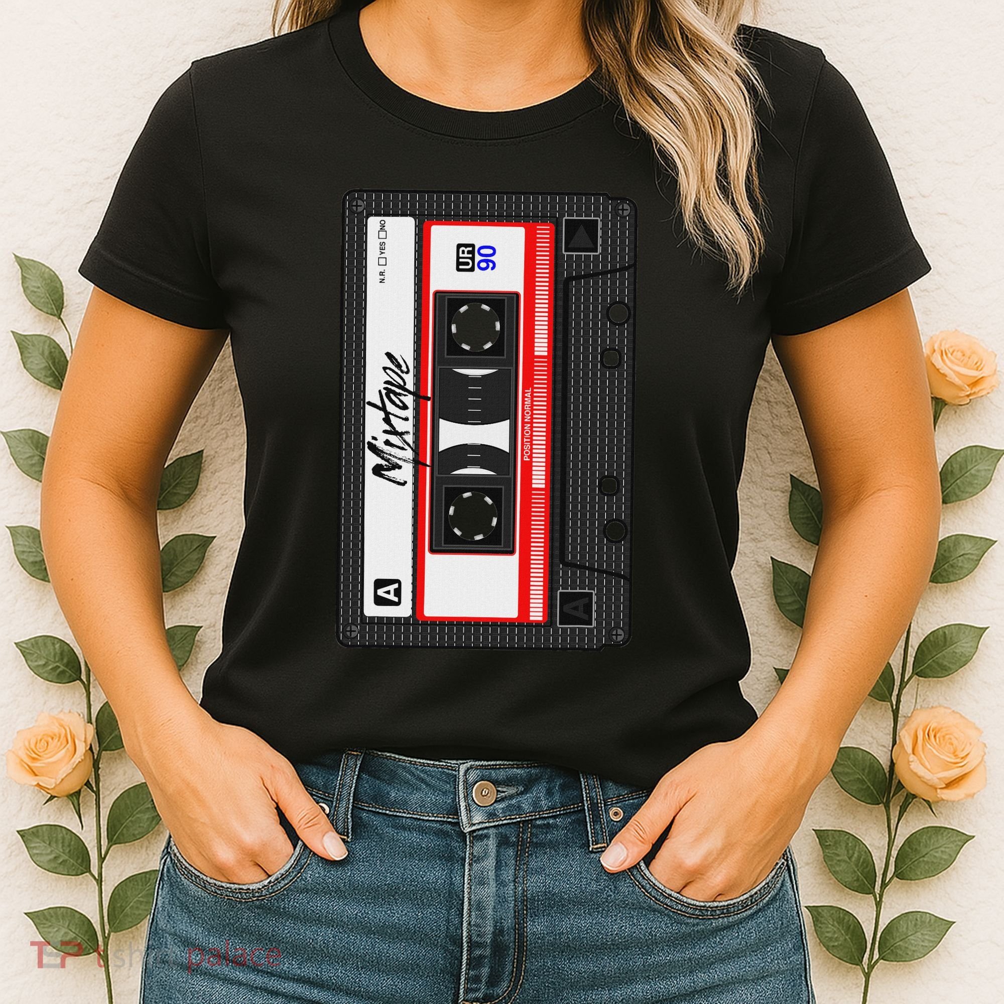 Cassette Tape Music Mix Audio 90s Party 80s Outfit Cassette Women's T-Shirt