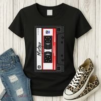 Cassette Tape Music Mix Audio 90s Party 80s Outfit Cassette Women's T-Shirt thumb 3
