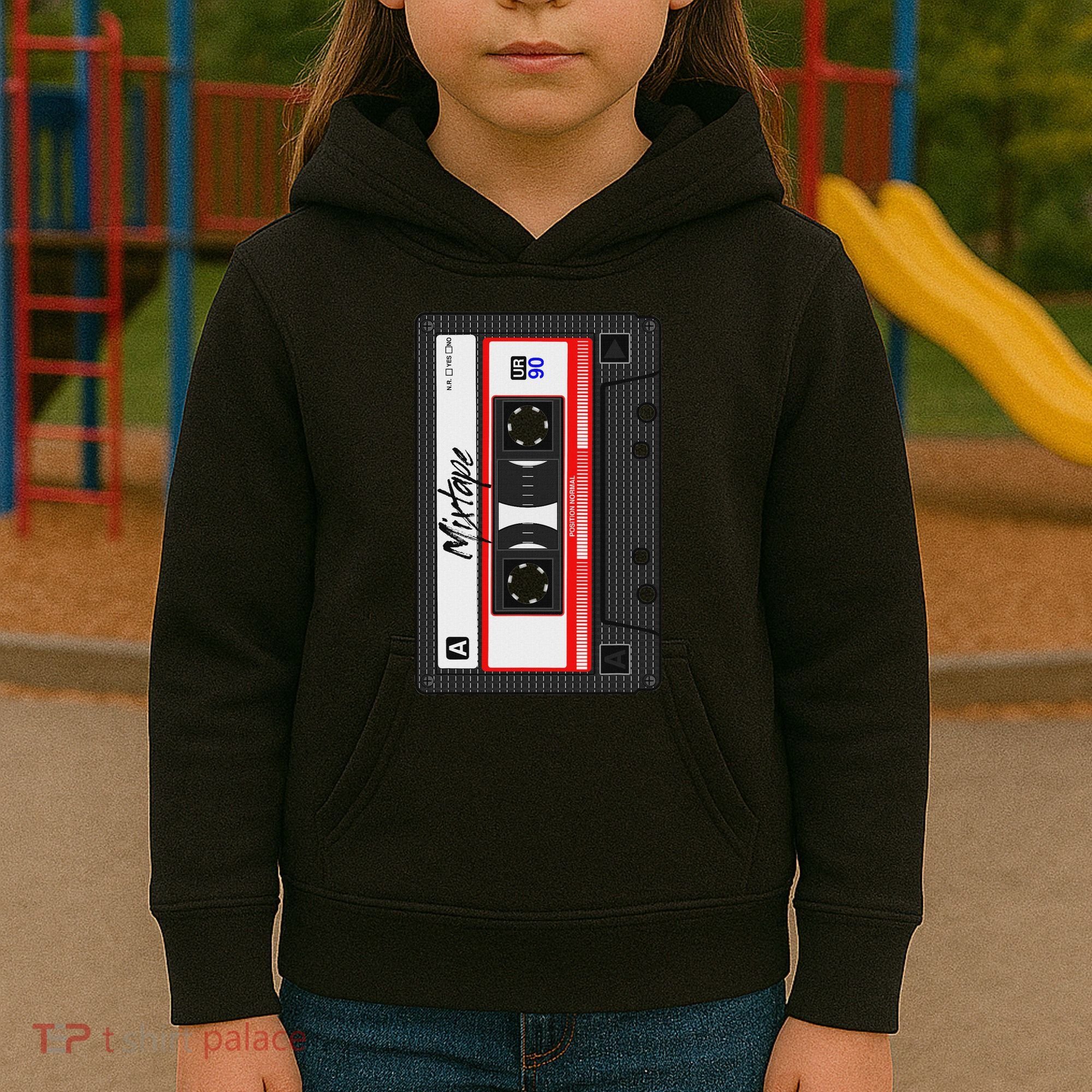 Cassette Tape Music Mix Audio 90s Party 80s Outfit Cassette Kids Hoodie