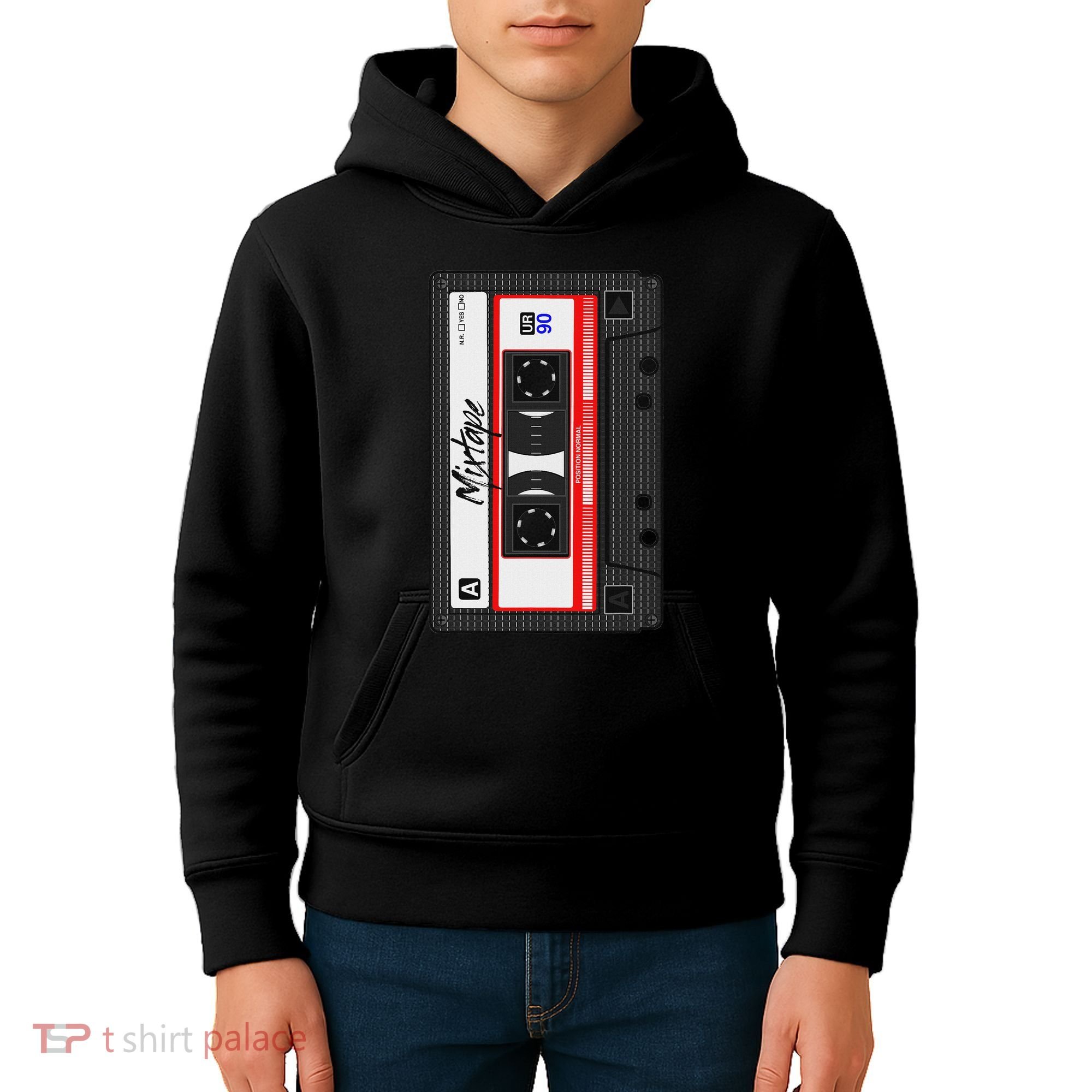 Cassette Tape Music Mix Audio 90s Party 80s Outfit Cassette Kids Hoodie
