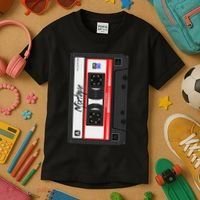 Cassette Tape Music Mix Audio 90s Party 80s Outfit Cassette Kids T-Shirt thumb 3