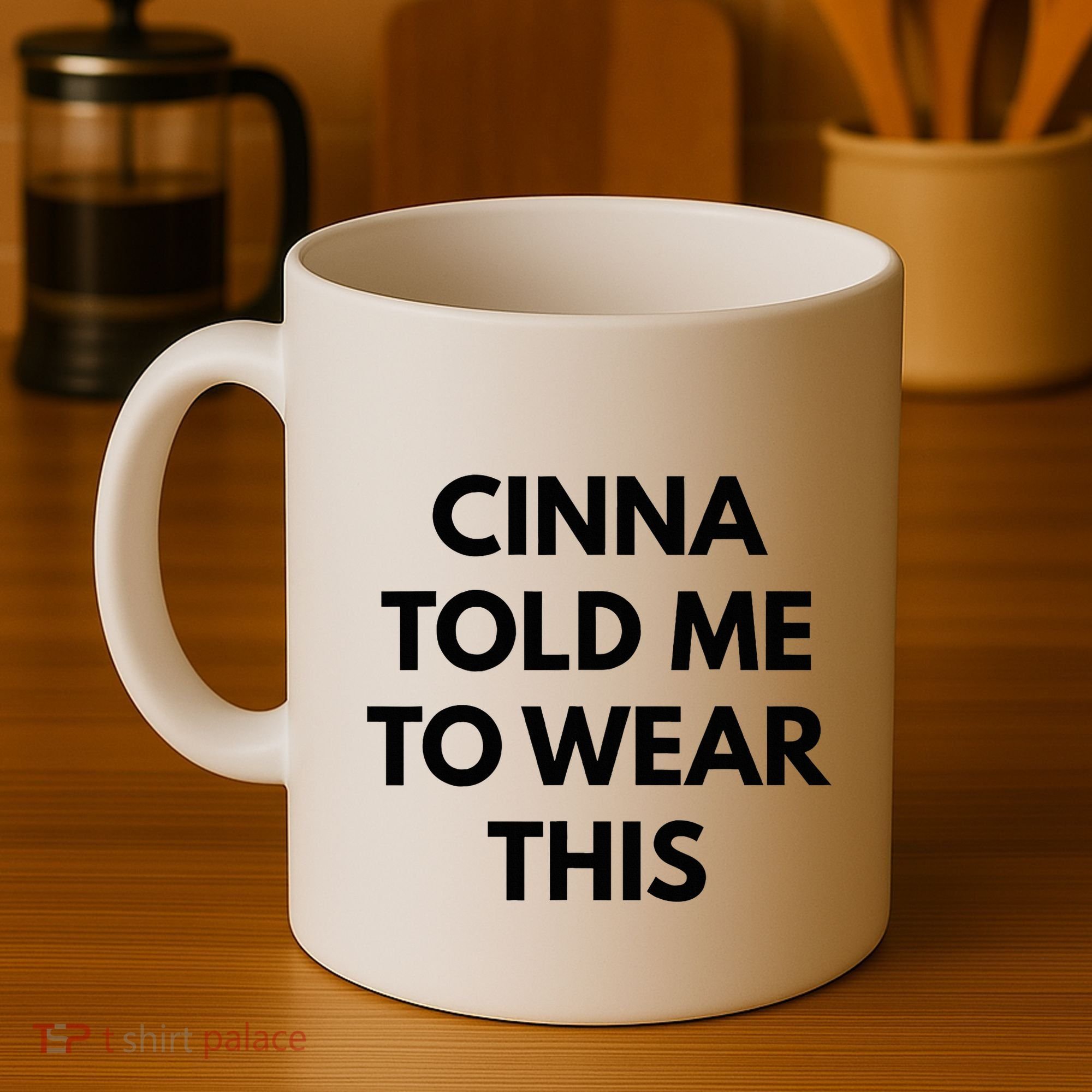 Cinna Told Me To Wear This In Black Coffee Mug