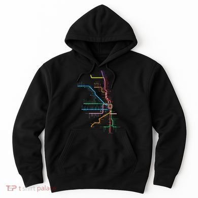 Chicago Trains Map Hoodie