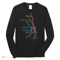 Chicago Trains Map Long Sleeve Shirt thumb 0
