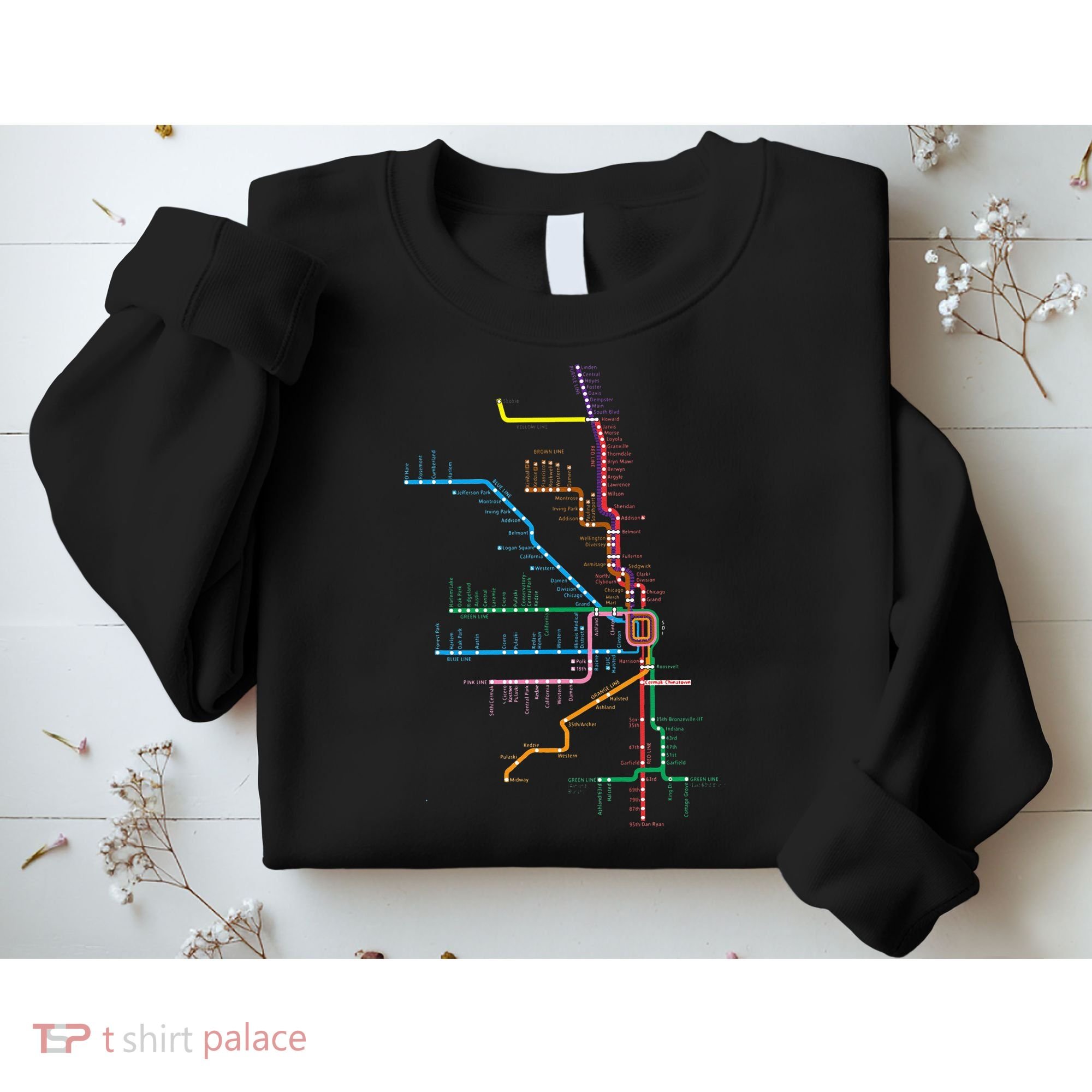 Chicago Trains Map Sweatshirt