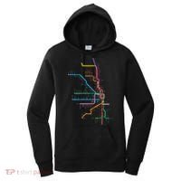 Chicago Trains Map Women's Hoodie thumb 0