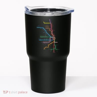 Chicago Trains Map Tumbler
