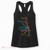 Chicago Trains Map Women's Tank Top thumb 0