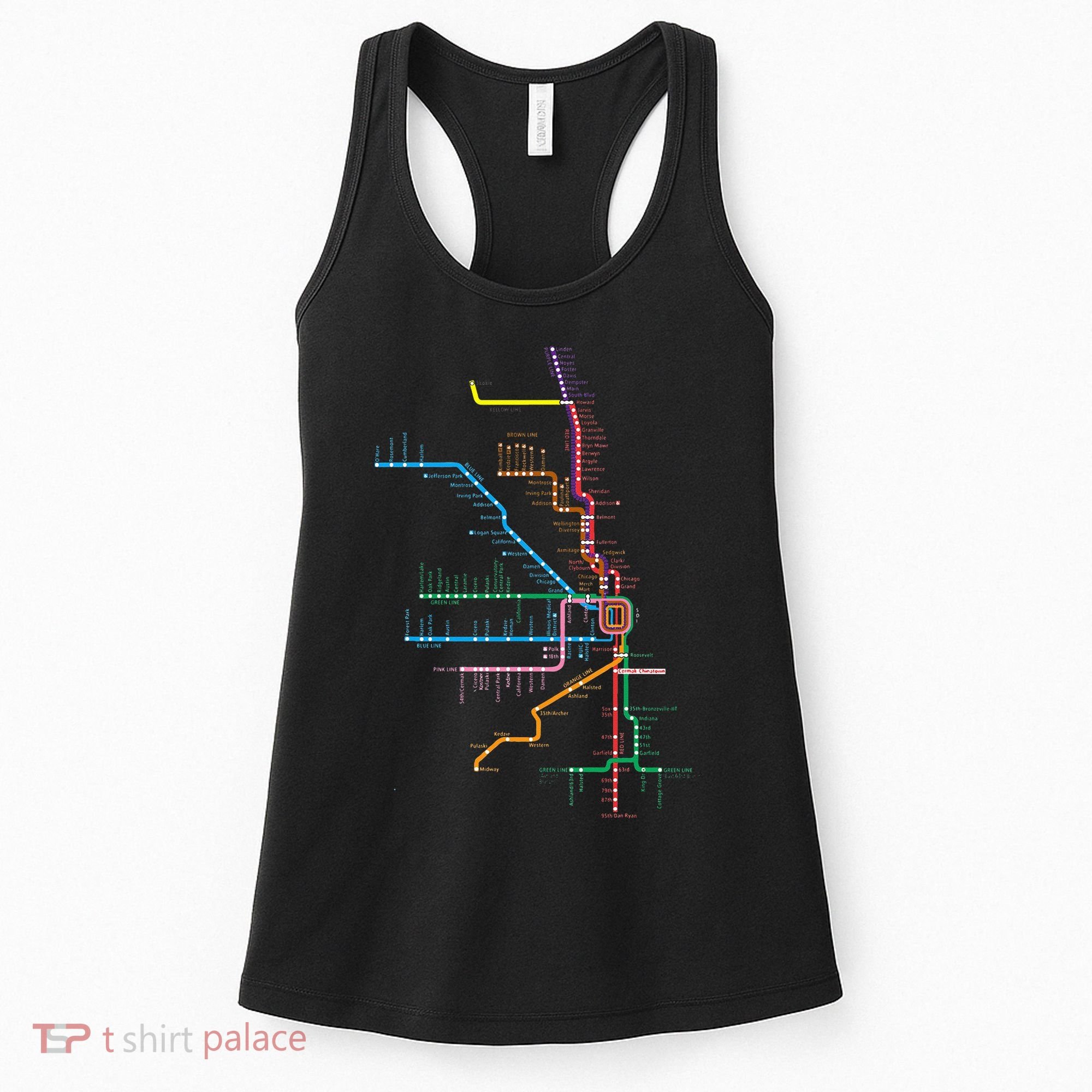 Chicago Trains Map Women's Tank Top