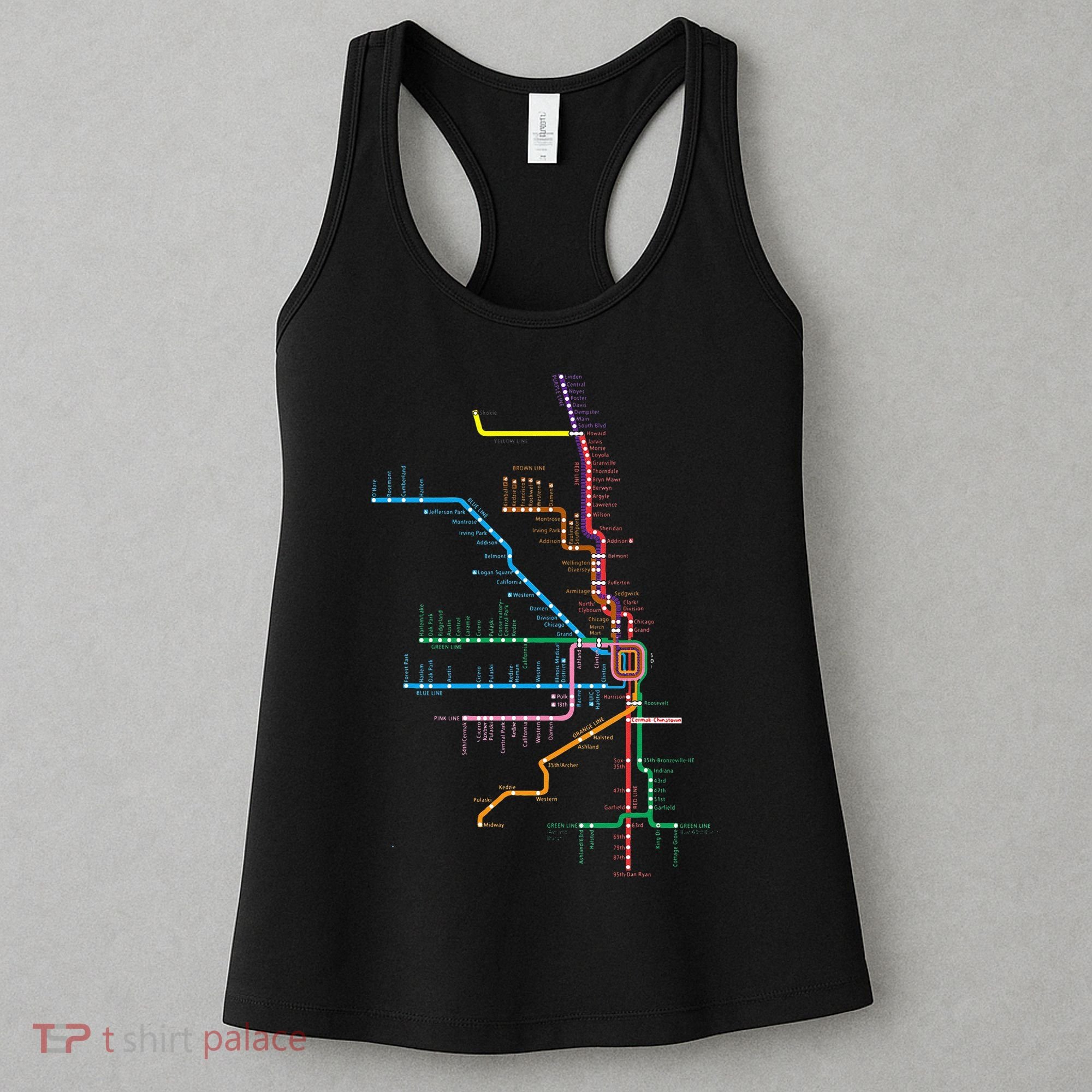 Chicago Trains Map Women's Tank Top