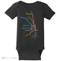 Chicago Trains Map Baby Bodysuit thumb 0