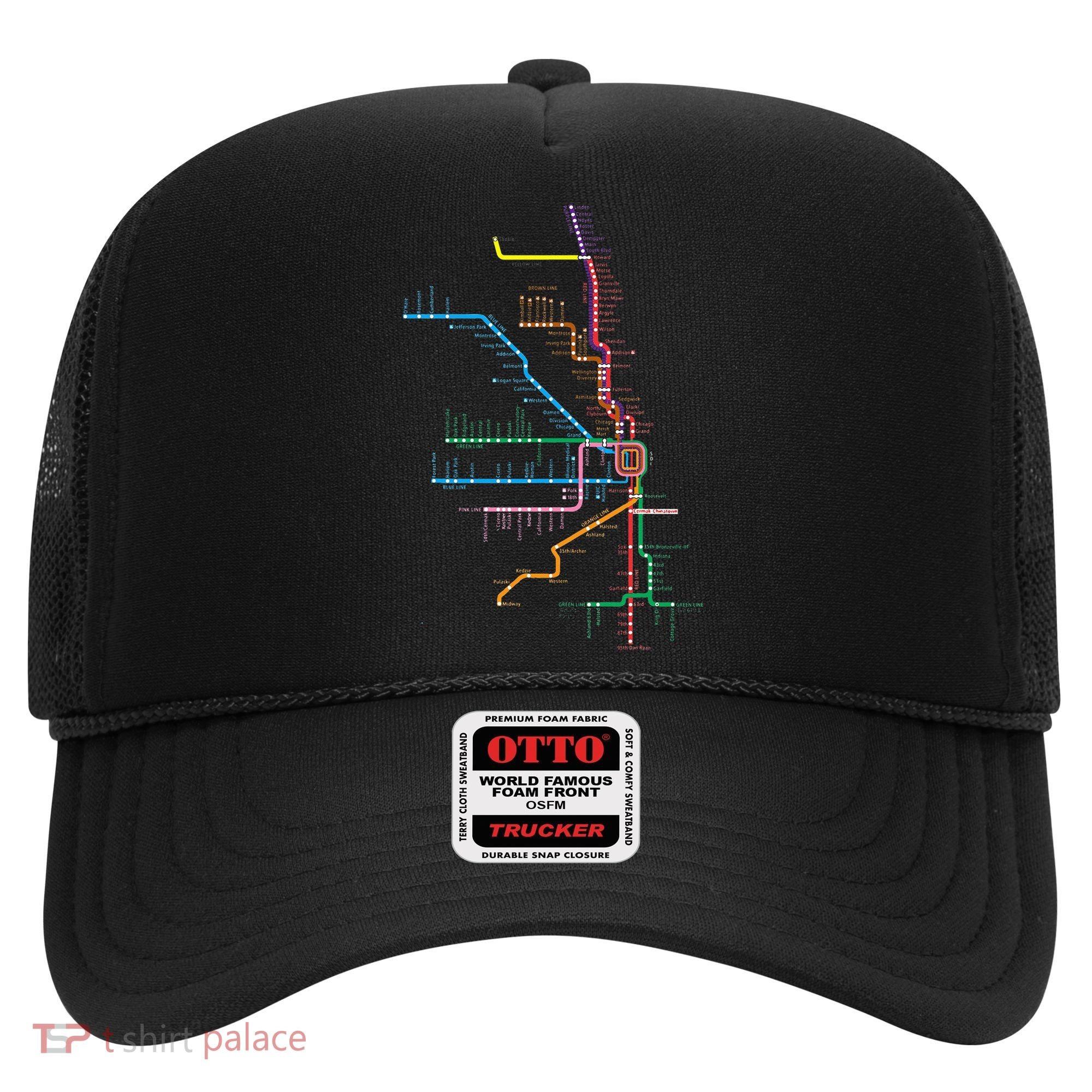 Chicago Trains Map Hat