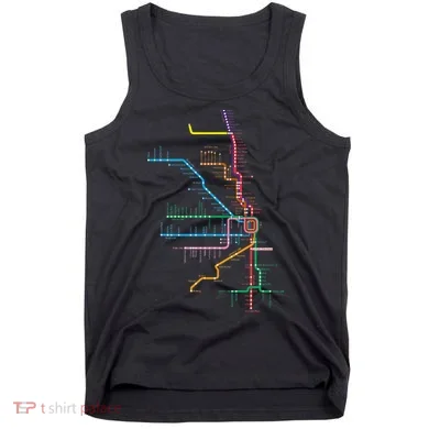 Chicago Trains Map Tank Top