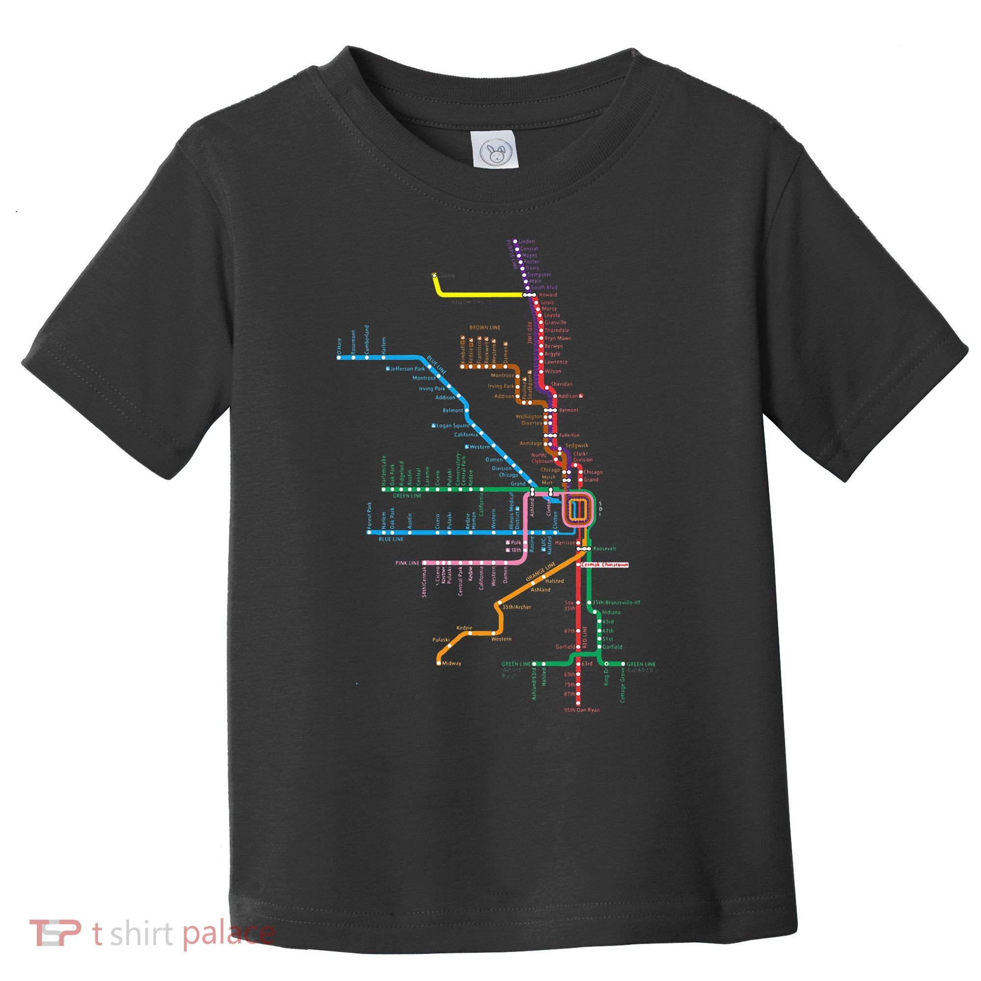Chicago Trains Map Toddler T-Shirt
