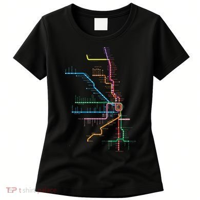 Chicago Trains Map Women's T-Shirt