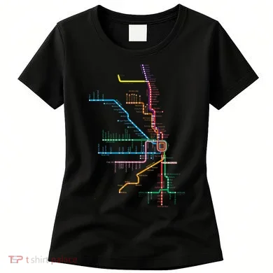Chicago Trains Map Women's T-Shirt