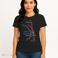 Chicago Trains Map Women's T-Shirt thumb 4