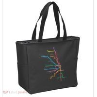 Chicago Trains Map Tote Bag thumb 2