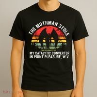 Cryptid The Mothman Stole My Catalytic Converter In Point T-Shirt thumb 3