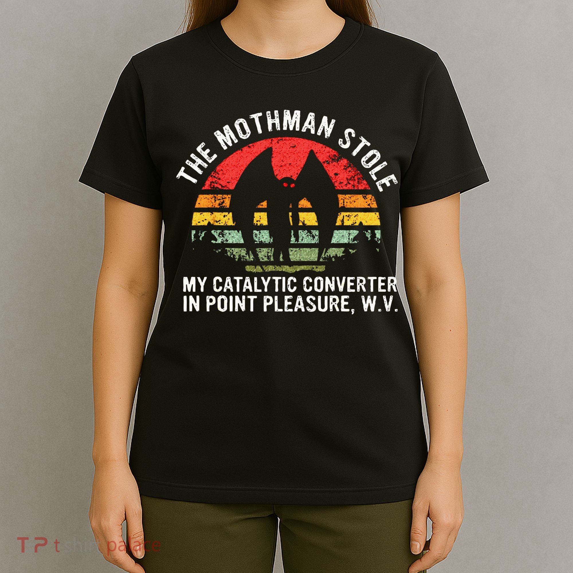 Cryptid The Mothman Stole My Catalytic Converter In Point T-Shirt