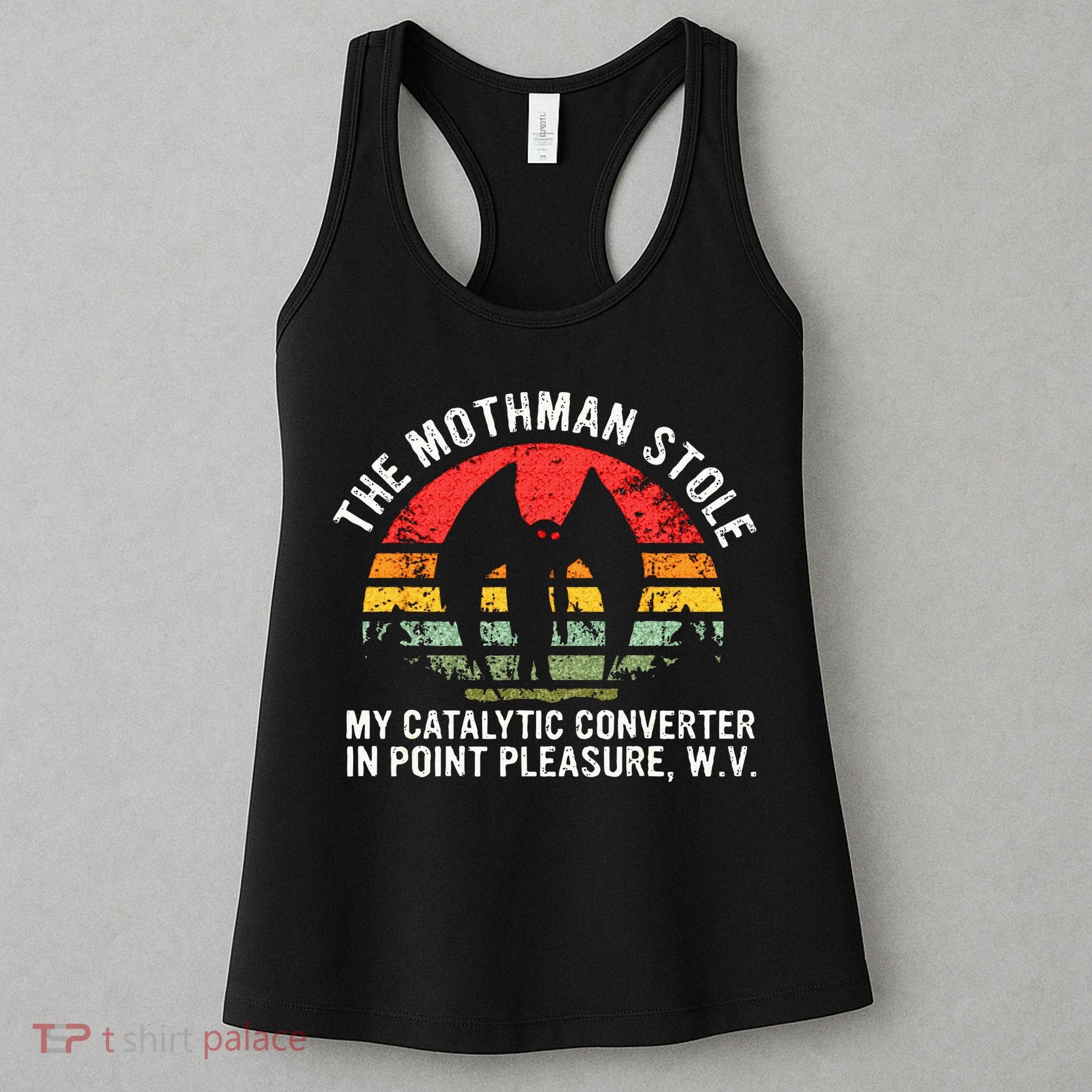 Cryptid The Mothman Stole My Catalytic Converter In Point Women's Tank Top