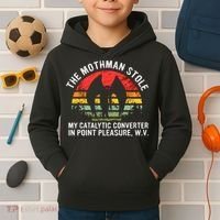 Cryptid The Mothman Stole My Catalytic Converter In Point Kids Hoodie thumb 2