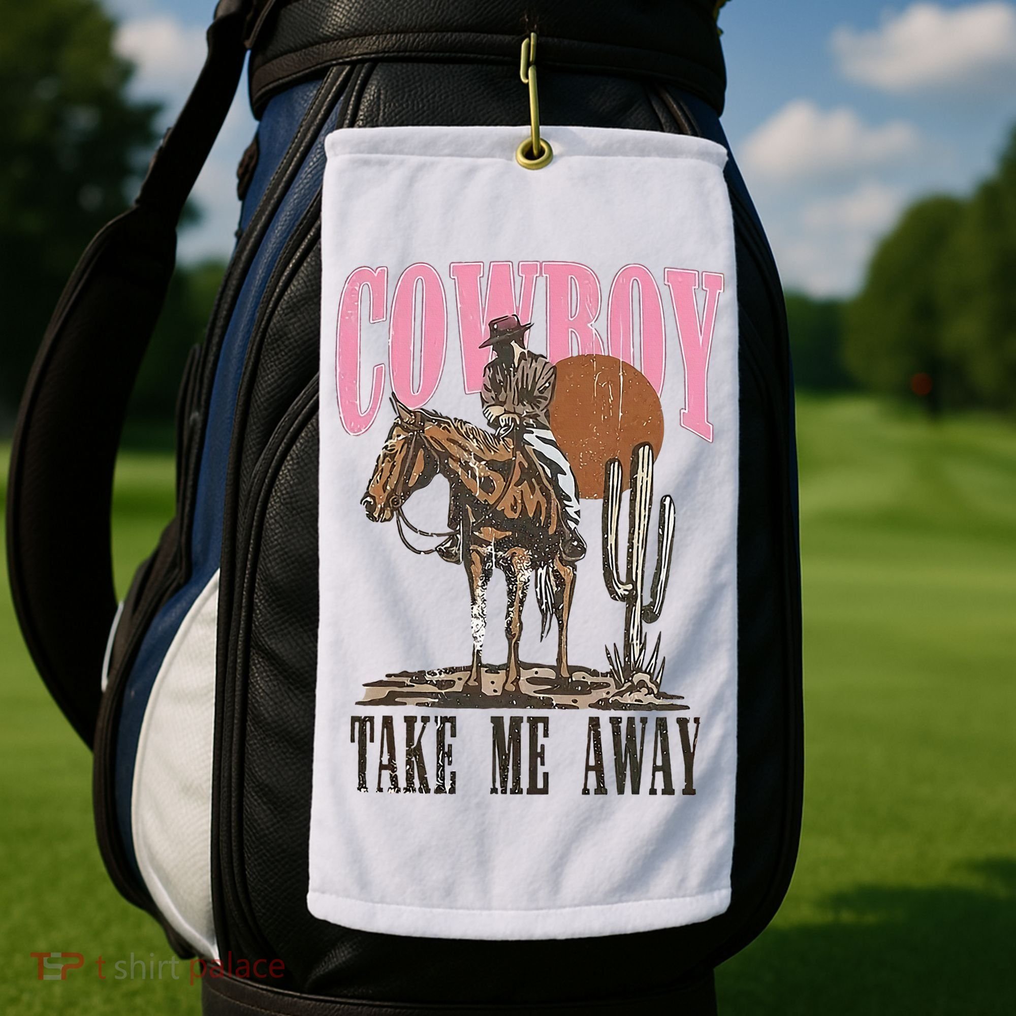 Cowboy Take Me Away Golf Towel