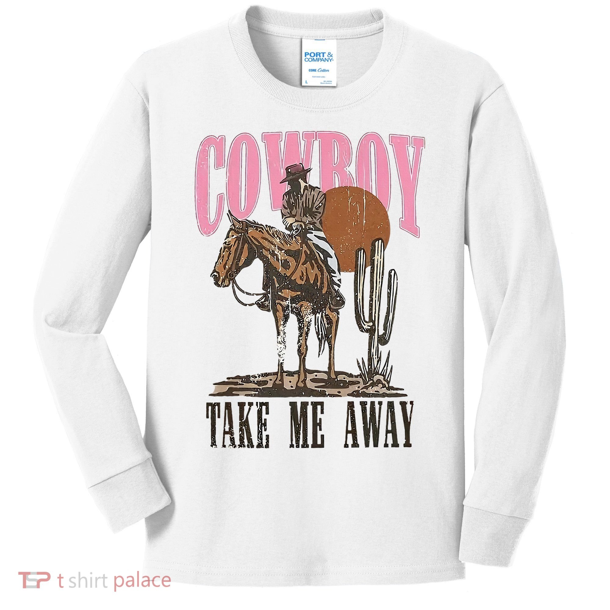 Cowboy Take Me Away Kids Long Sleeve Shirt